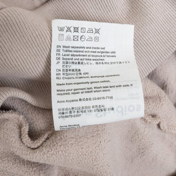Acne Studios Crewneck Sweatshirt Unisex Beige Face Logo Patch - Picture 12 of 12